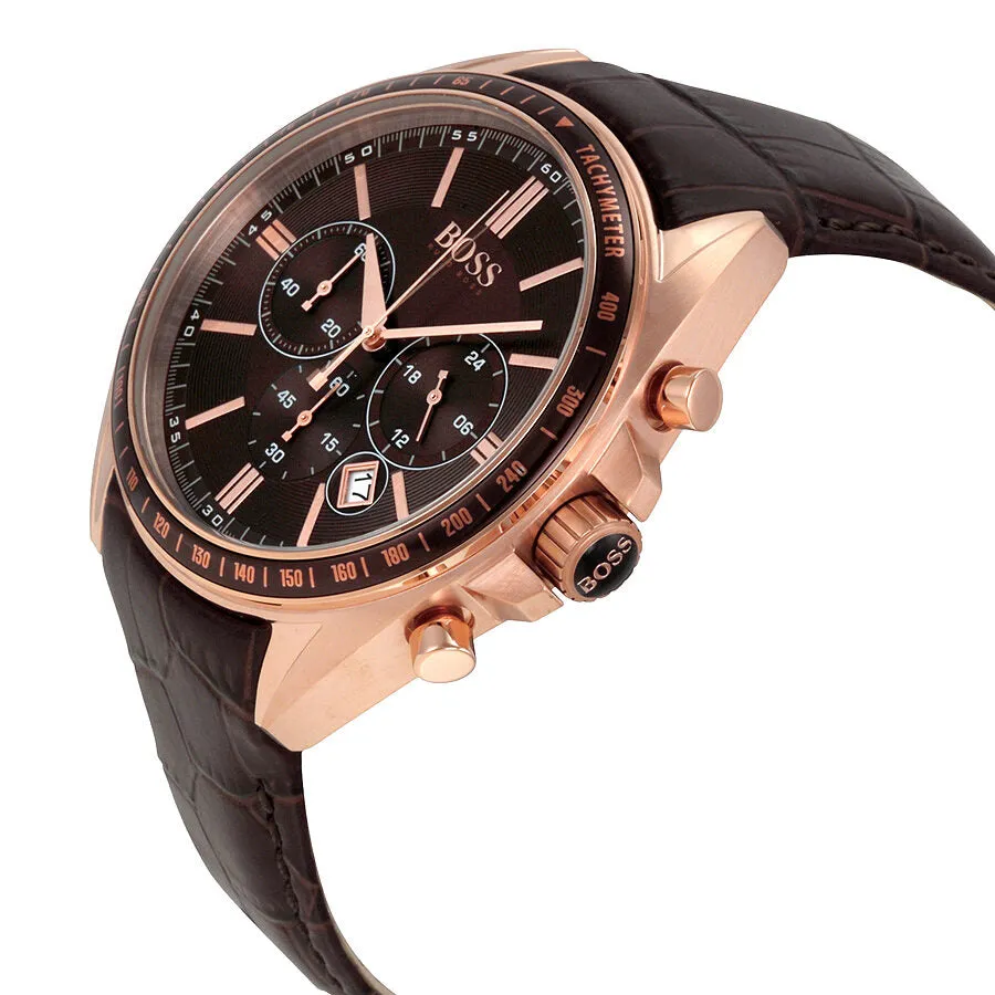 Hugo Boss Driver Chronograph Brown Dial Brown Leather Men's Watch 1513093