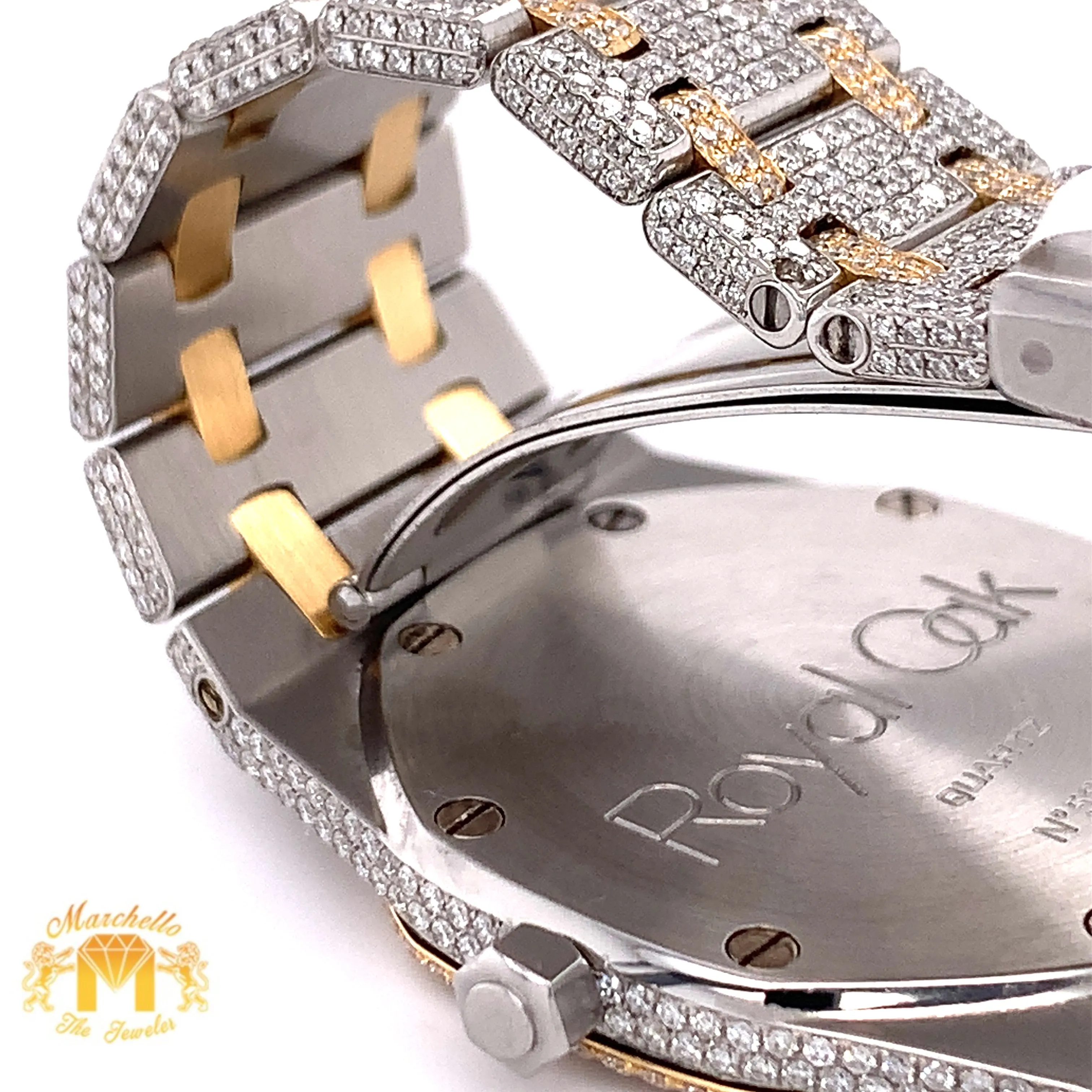 Iced Out Audemars Piguet  AP Diamond Watch (33mm, factory two-tone)