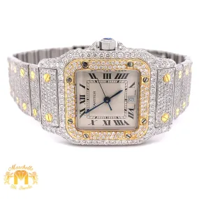Iced Out Ladies' Cartier Watch (29 mm, factory two-tone)