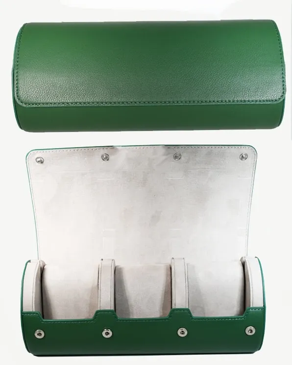 Italian Leather Watch Roll Brunswick Green