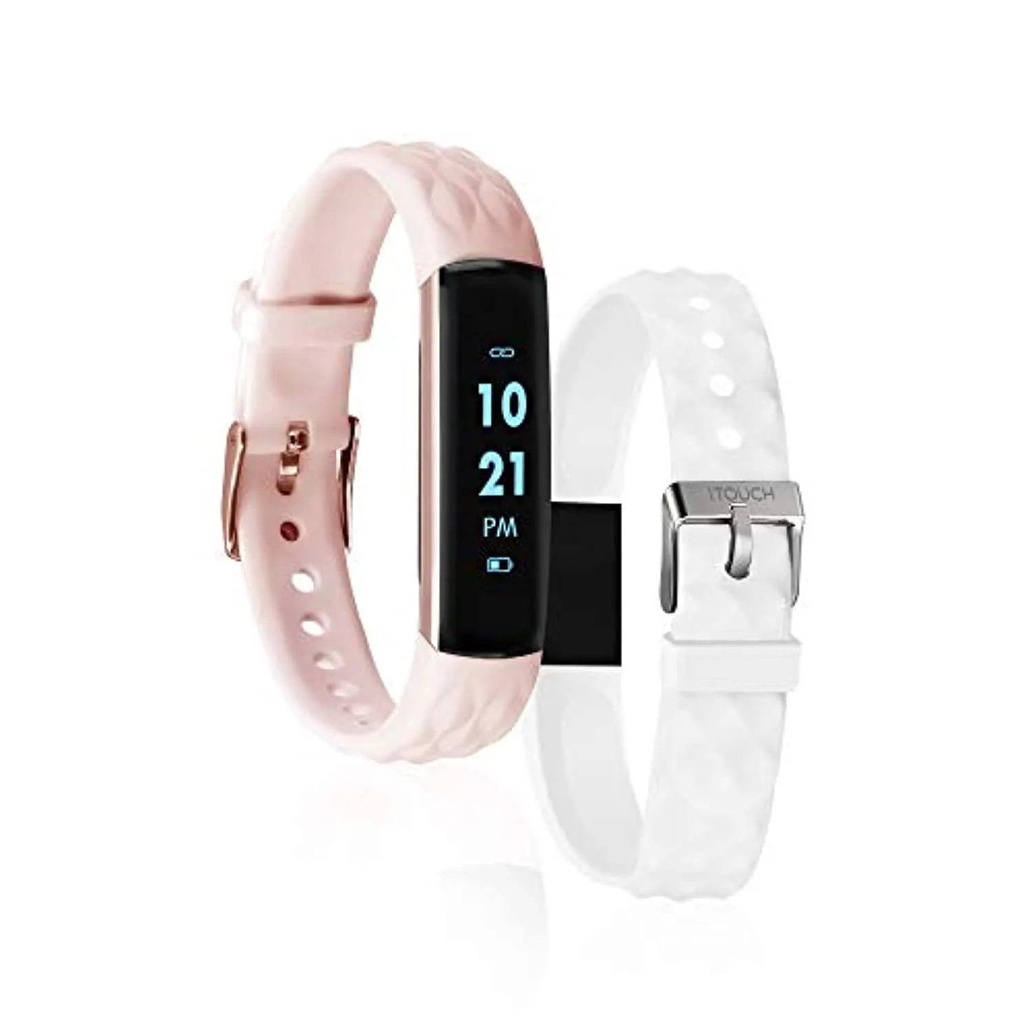 iTouch Slim Waterproof Fitness Activity Tracker, Heart Rate Monitor, Multi-Sports Mode, Pedometer, for Android and iOS Smartphones, Comes with Interchangeable Straps