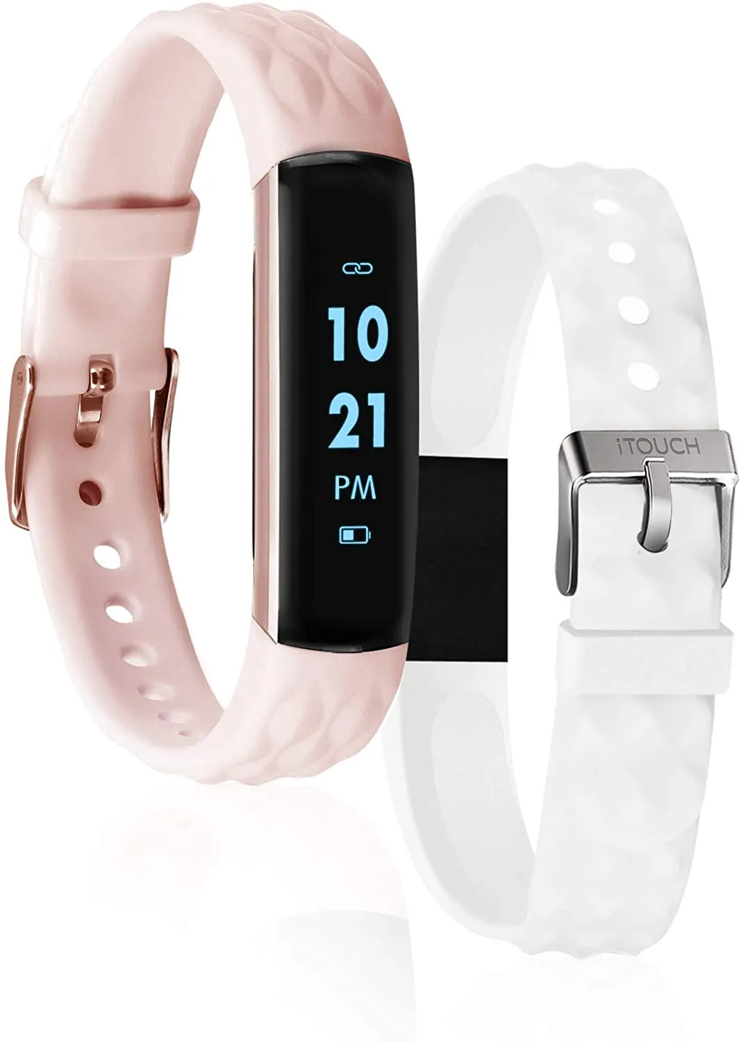 iTouch Slim Waterproof Fitness Activity Tracker, Heart Rate Monitor, Multi-Sports Mode, Pedometer, for Android and iOS Smartphones, Comes with Interchangeable Straps