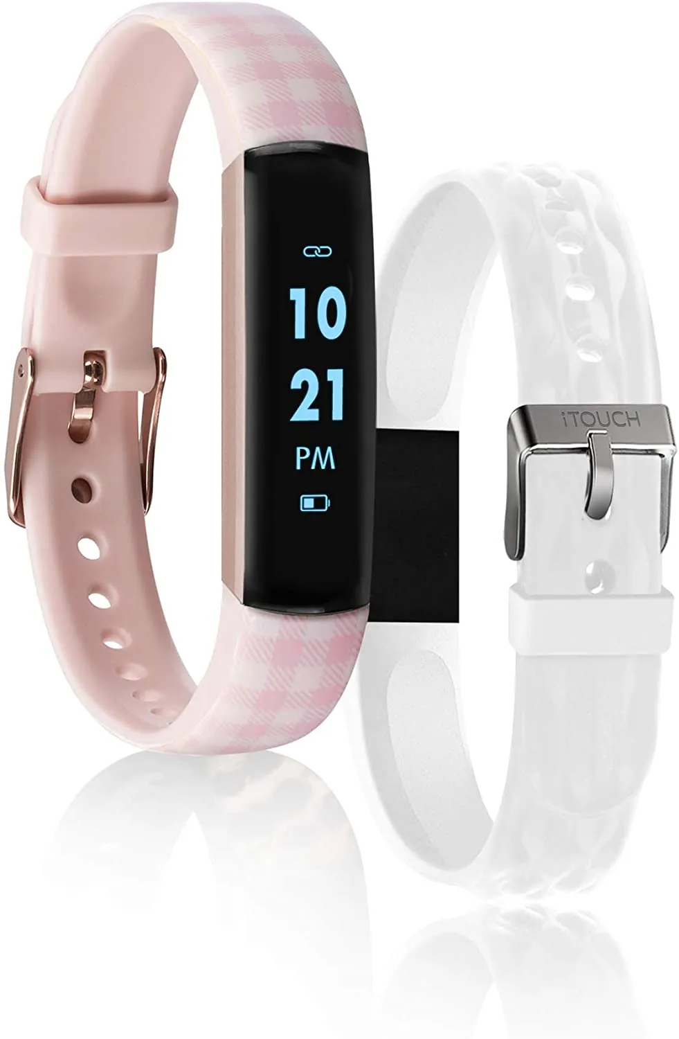 iTouch Slim Waterproof Fitness Activity Tracker, Heart Rate Monitor, Multi-Sports Mode, Pedometer, for Android and iOS Smartphones, Comes with Interchangeable Straps