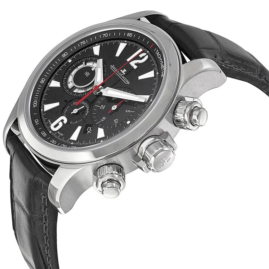 Jaeger LeCoultre Master Compressor Chronograph Black Galvanic Dial Leather Men's Watch Q1758421