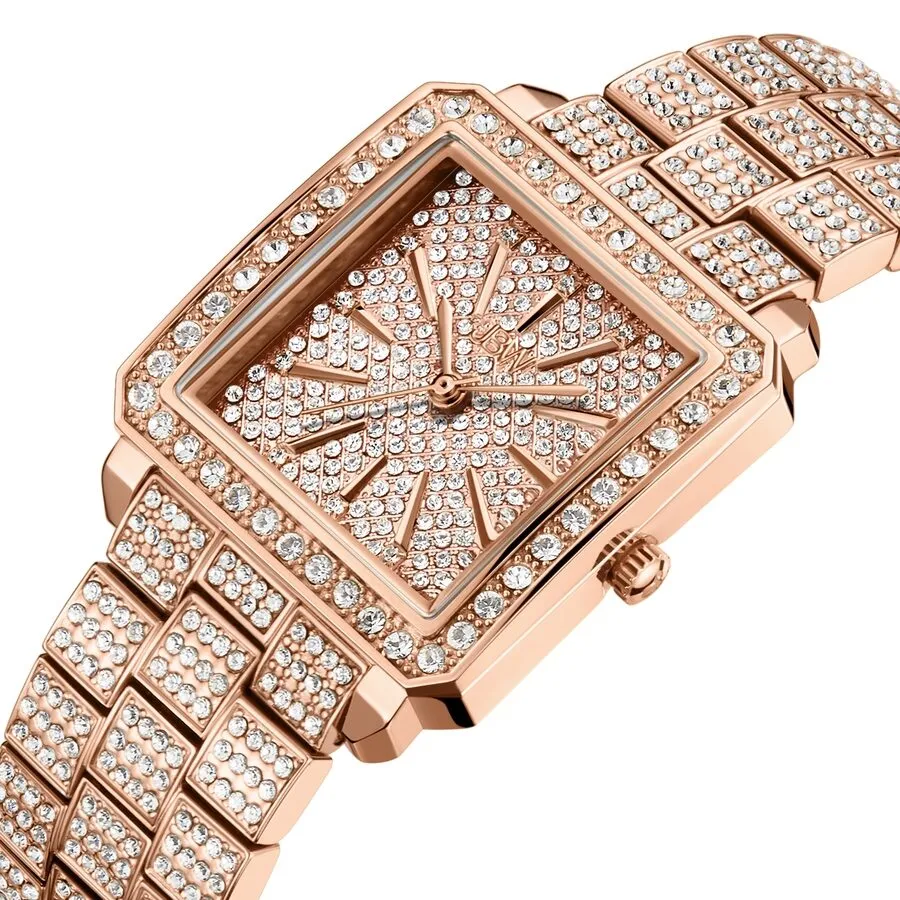 JBW Cristal Quartz Diamond Crystal Rose Dial Ladies Watch J6386B