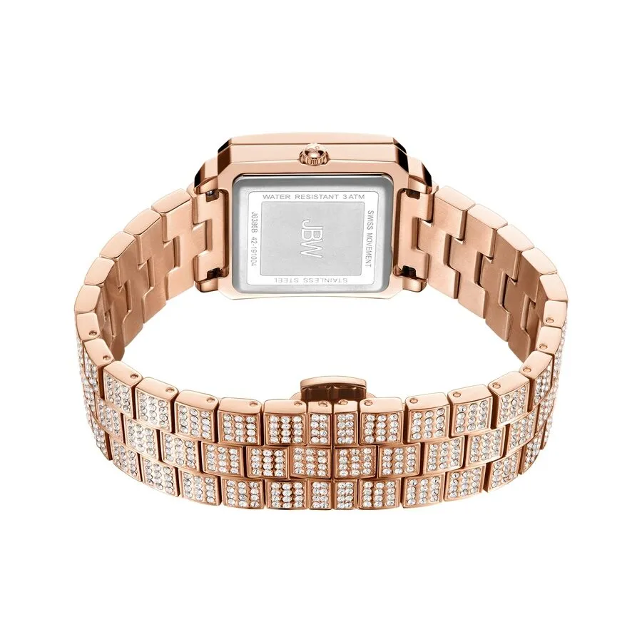 JBW Cristal Quartz Diamond Crystal Rose Dial Ladies Watch J6386B