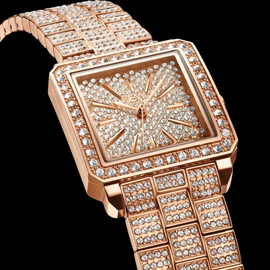 JBW Cristal Quartz Diamond Crystal Rose Dial Ladies Watch J6386B