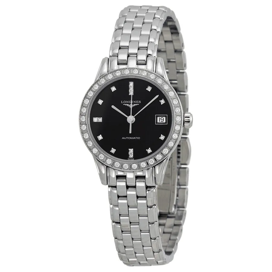 Longines La Grande Classique Automatic Diamond Black Dial Stainless Steel Ladies Watch L42740576 L4.274.0.57.6