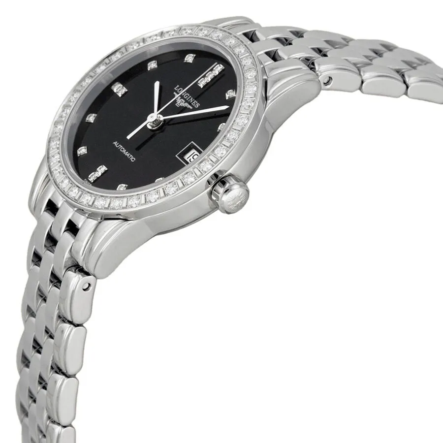 Longines La Grande Classique Automatic Diamond Black Dial Stainless Steel Ladies Watch L42740576 L4.274.0.57.6