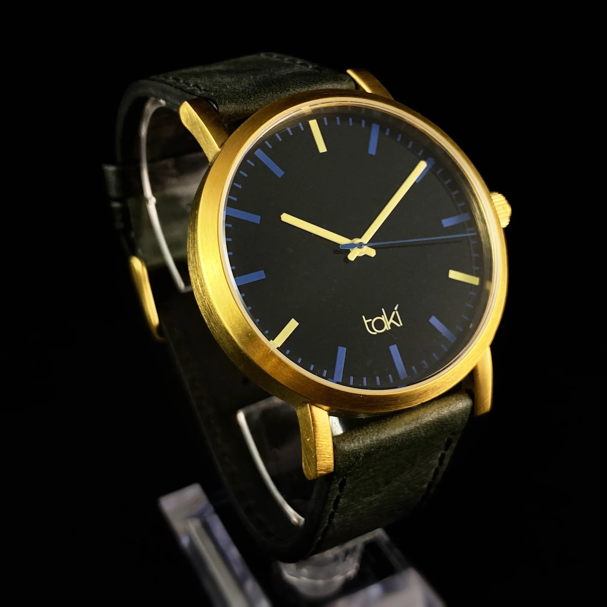 Men’s Watch, Olive Leather Band, Gold Case - Taki by TOKYObay
