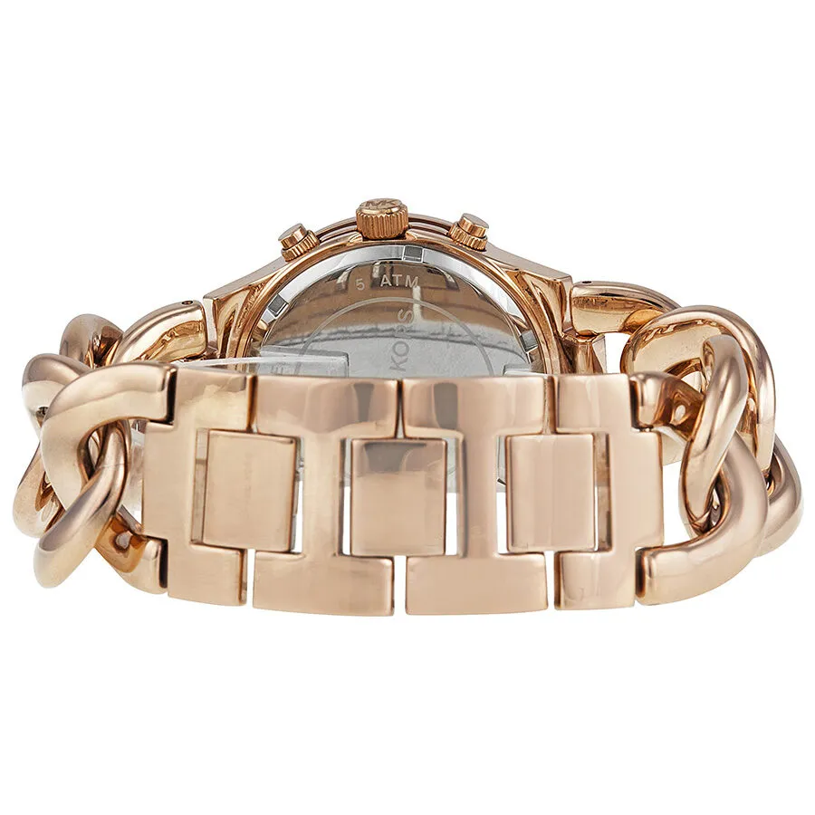 Michael Kors Chronograph Rose Dial Rose Gold Ion-plated Ladies Watch MK3247