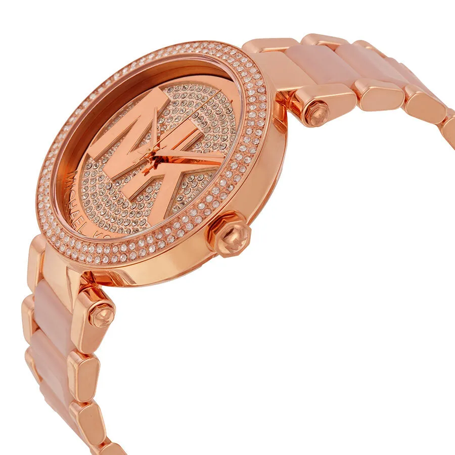 Michael Kors Parker Crystal Pave Logo Dial Ladies Watch MK6176