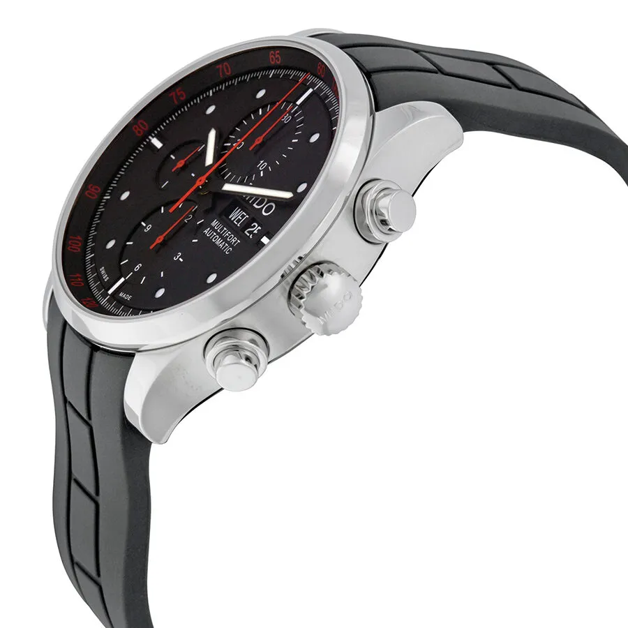Mido Multifort Chronograph Automatic Black Dial Black Rubber Men's Watch M005.614.17.051.09