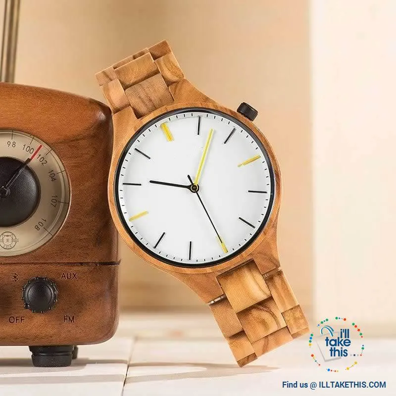 Minimalist Wooden Watches, Quartz Wood Bamboo Wristwatches - Limited Edition