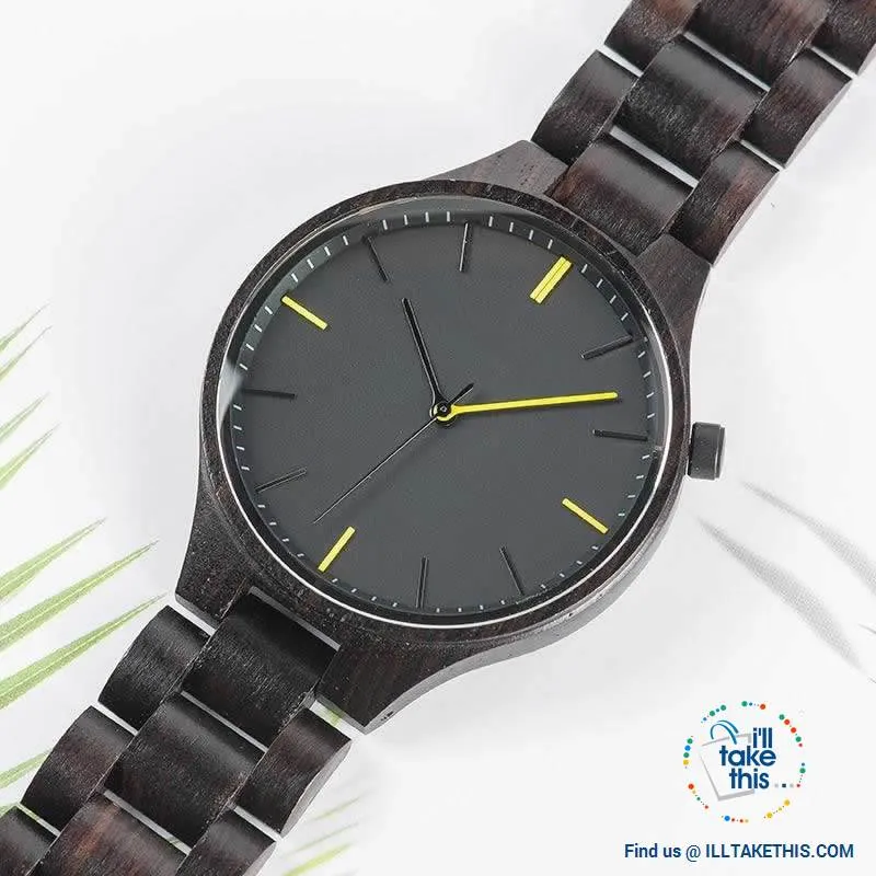 Minimalist Wooden Watches, Quartz Wood Bamboo Wristwatches - Limited Edition