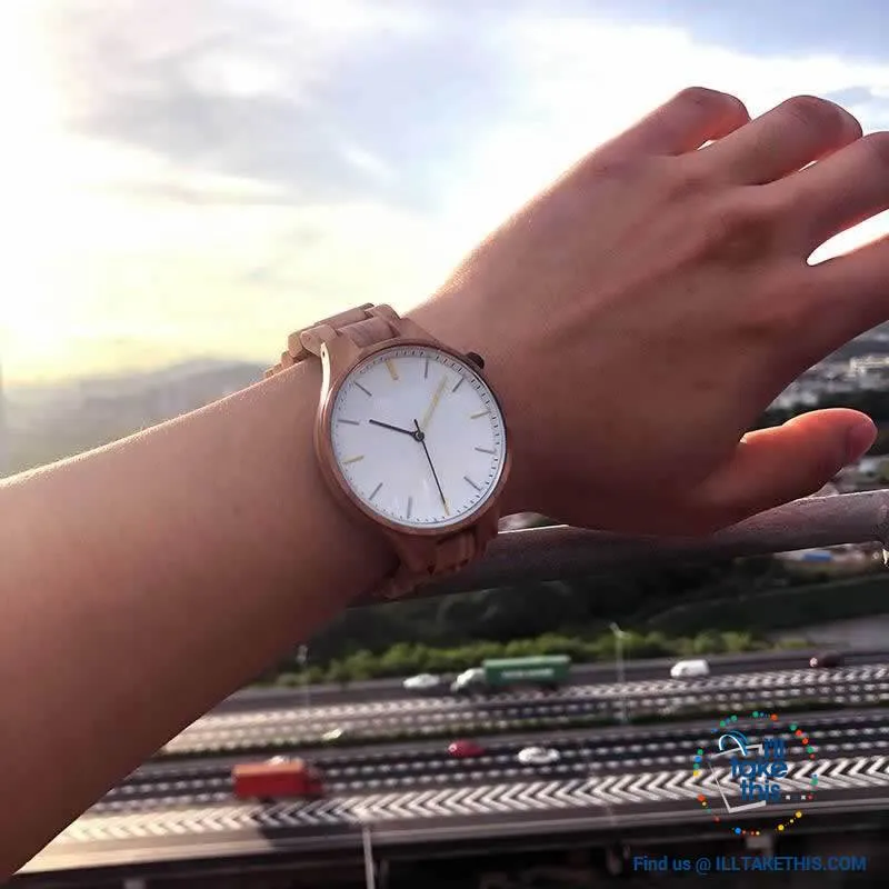 Minimalist Wooden Watches, Quartz Wood Bamboo Wristwatches - Limited Edition