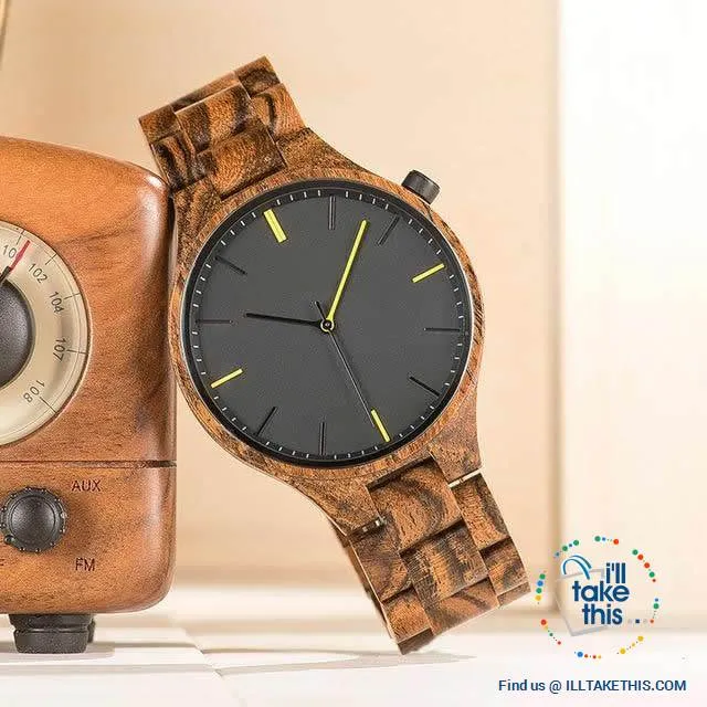 Minimalist Wooden Watches, Quartz Wood Bamboo Wristwatches - Limited Edition