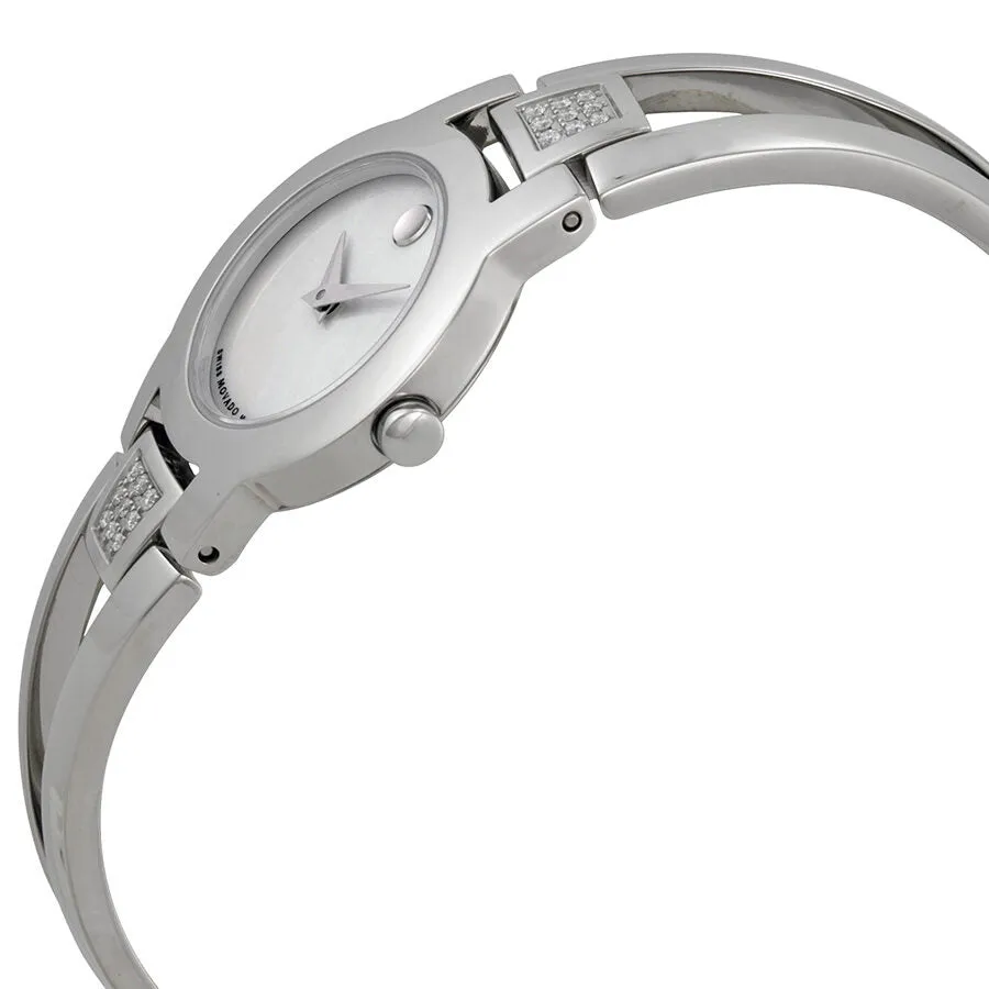 Movado Amorosa Diamond Mother of Pearl Dial Stainless Steel Ladies Watch 0606617