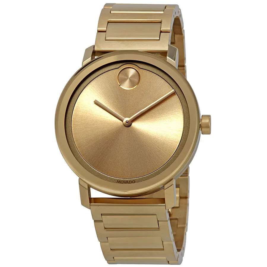 Movado Bold Gold Dial Yellow Gold Ion-plated Men's Watch 3600508