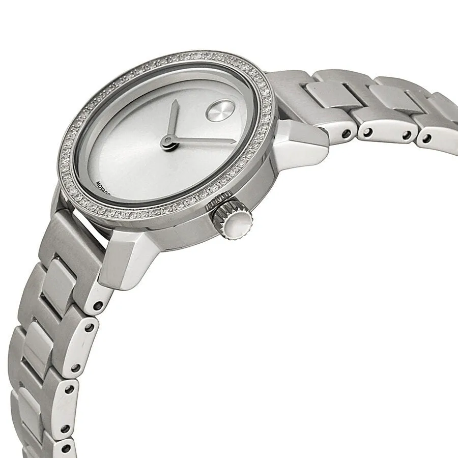 Movado Bold Silver Dial Stainless Steel Diamond Ladies Watch 3600214
