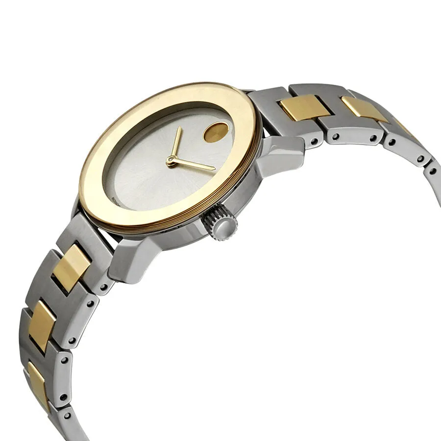 Movado Bold Silver-Tone Sunray Dial Ladies Two-Tone Watch 3600551