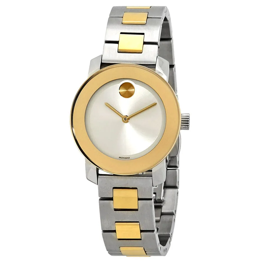 Movado Bold Silver-Tone Sunray Dial Ladies Two-Tone Watch 3600551