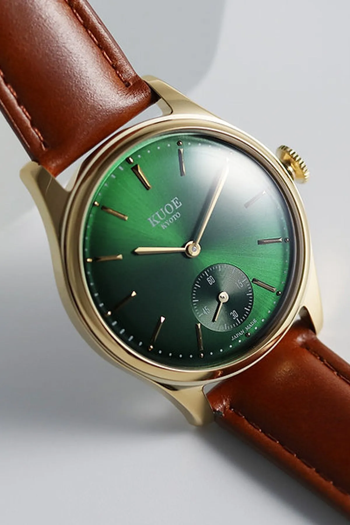 Old Smith - 90-001 - Green Dial - Smooth Brown Leather Strap