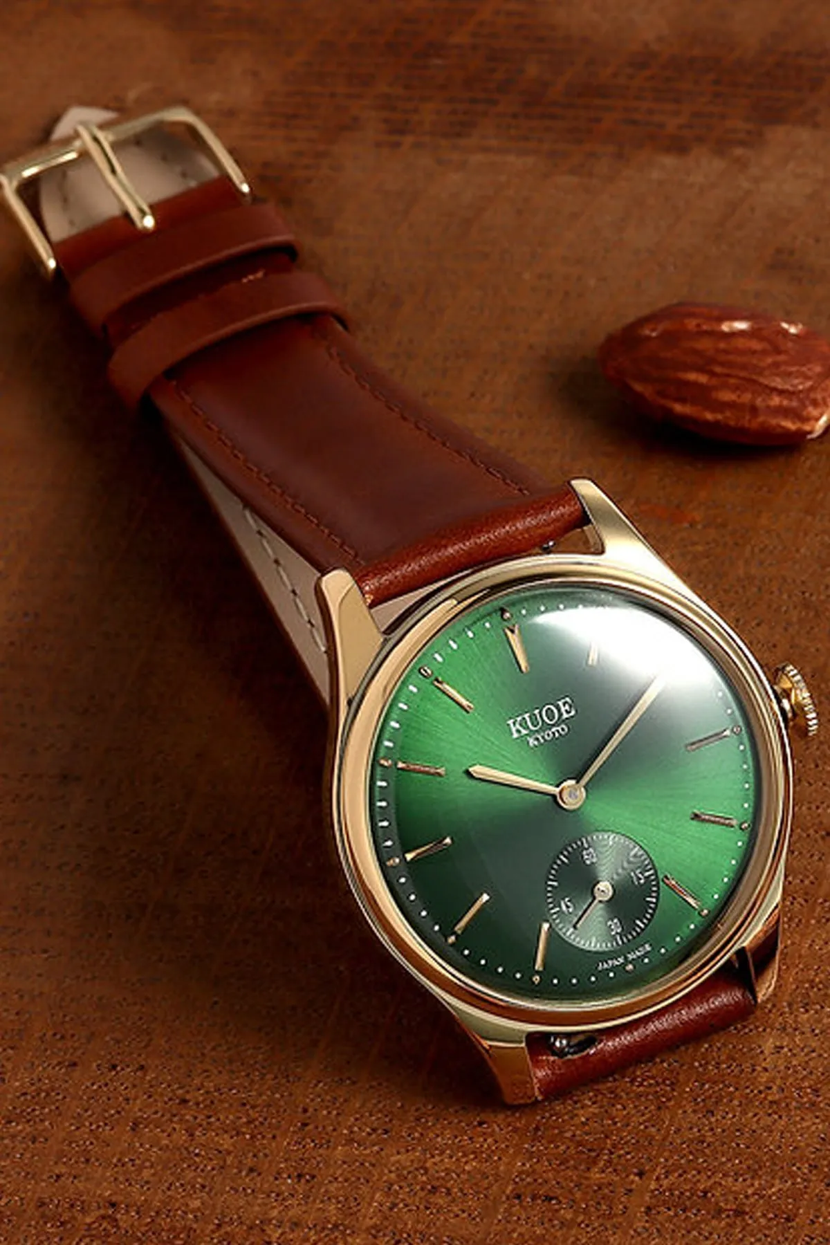 Old Smith - 90-001 - Green Dial - Smooth Brown Leather Strap