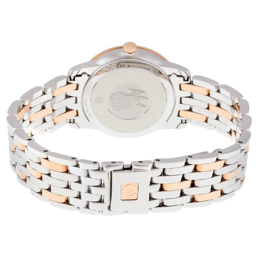 Omega De Ville Blue Diamond Dial Steel and 18K Rose Gold Ladies Watch 424.20.27.60.53.001