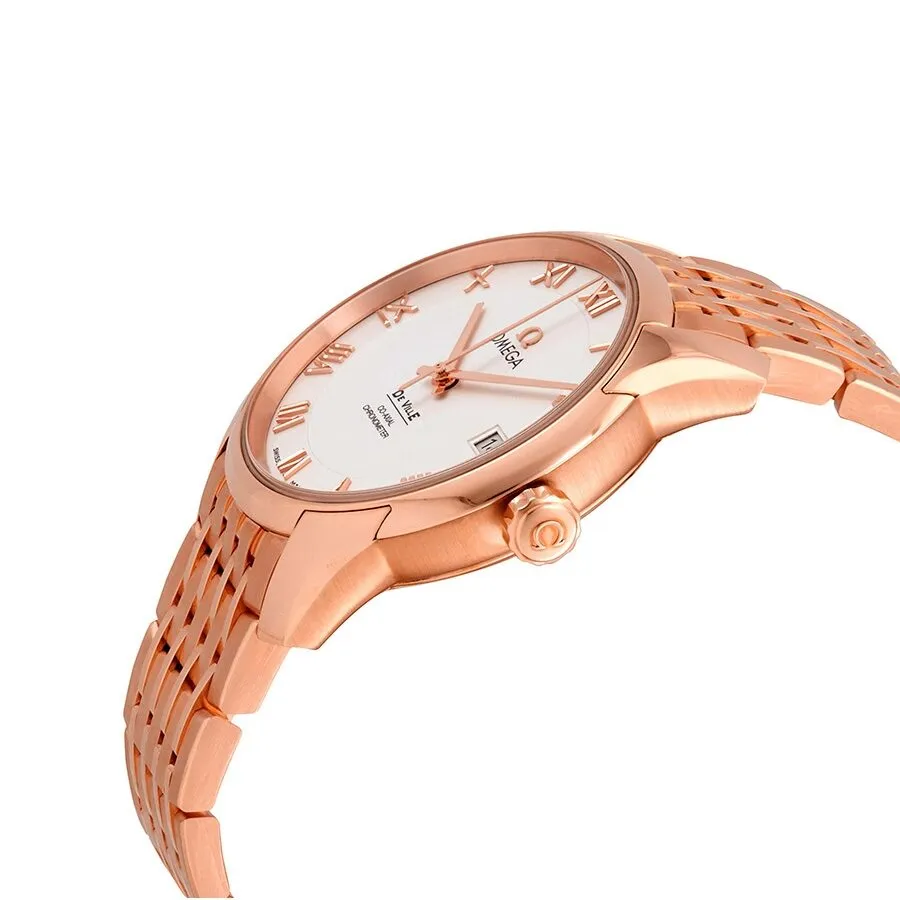 Omega De Ville Chronometer Silver Dial 18K Rose Gold Men's Watch OM43150412102001 431.50.41.21.02.001