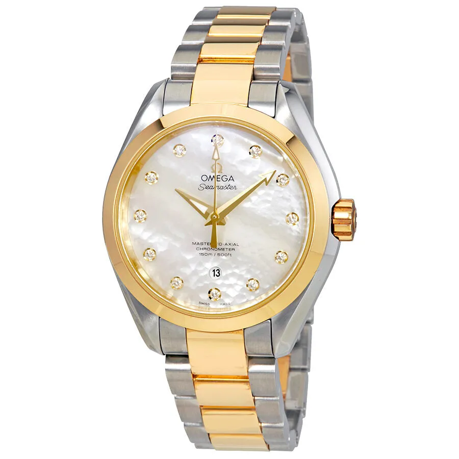 Omega Seamaster Aqua Terra Automatic Diamond White Mother of Pearl Dial Ladies Watch 23120342055002