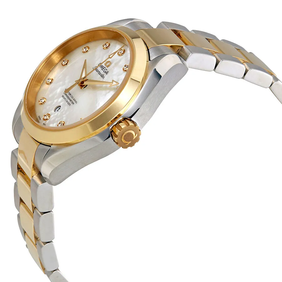 Omega Seamaster Aqua Terra Automatic Diamond White Mother of Pearl Dial Ladies Watch 23120342055002