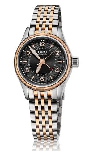 Oris Big Crown Poiner Date Black Dial Two-Tone Stainless Steel Ladies Watch 01 594 7680 4364-07 8 14 32