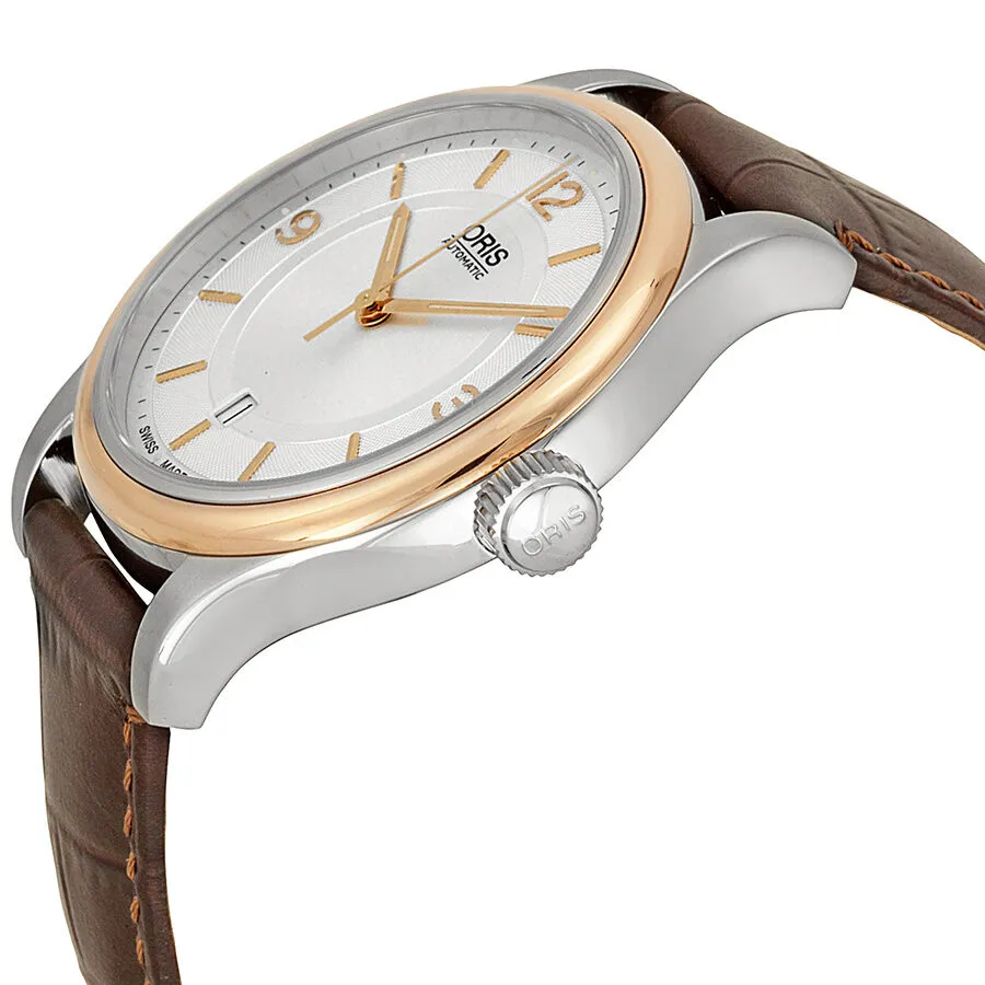 Oris Classic Date Silver Dial Brown Leather Men's Watch 733-7594-4331LS 01 733 7594 4331-07 5 20 12