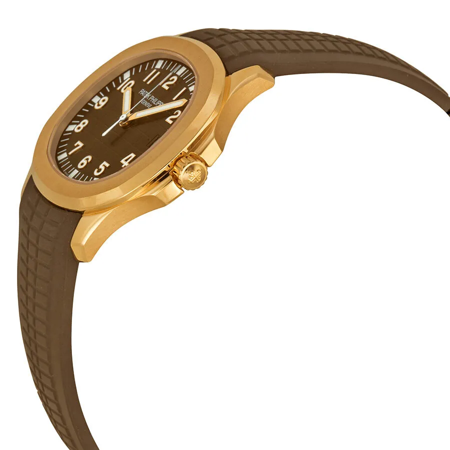 Patek Philippe Aquanaut Brown Dial 18k Rose Gold Brown Rubber Automatic Men's Watch 5167R-001
