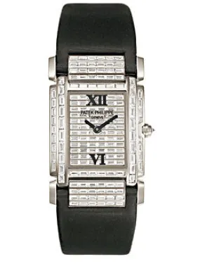 Patek Twenty-4 White Gold w- Diamonds Ladies Watch 4911G