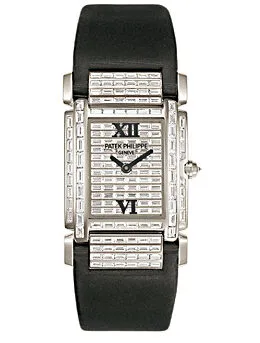 Patek Twenty-4 White Gold w- Diamonds Ladies Watch 4911G