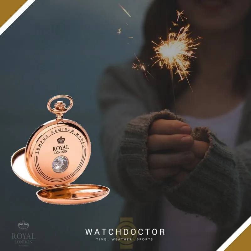 Premium Rose Gold Mechanical Pocket Watch – Traditional Craftsmanship & Style
