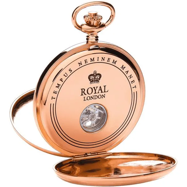 Premium Rose Gold Mechanical Pocket Watch – Traditional Craftsmanship & Style