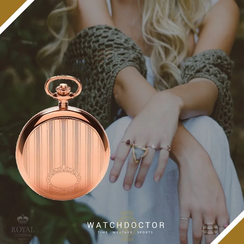 Premium Rose Gold Mechanical Pocket Watch – Traditional Craftsmanship & Style