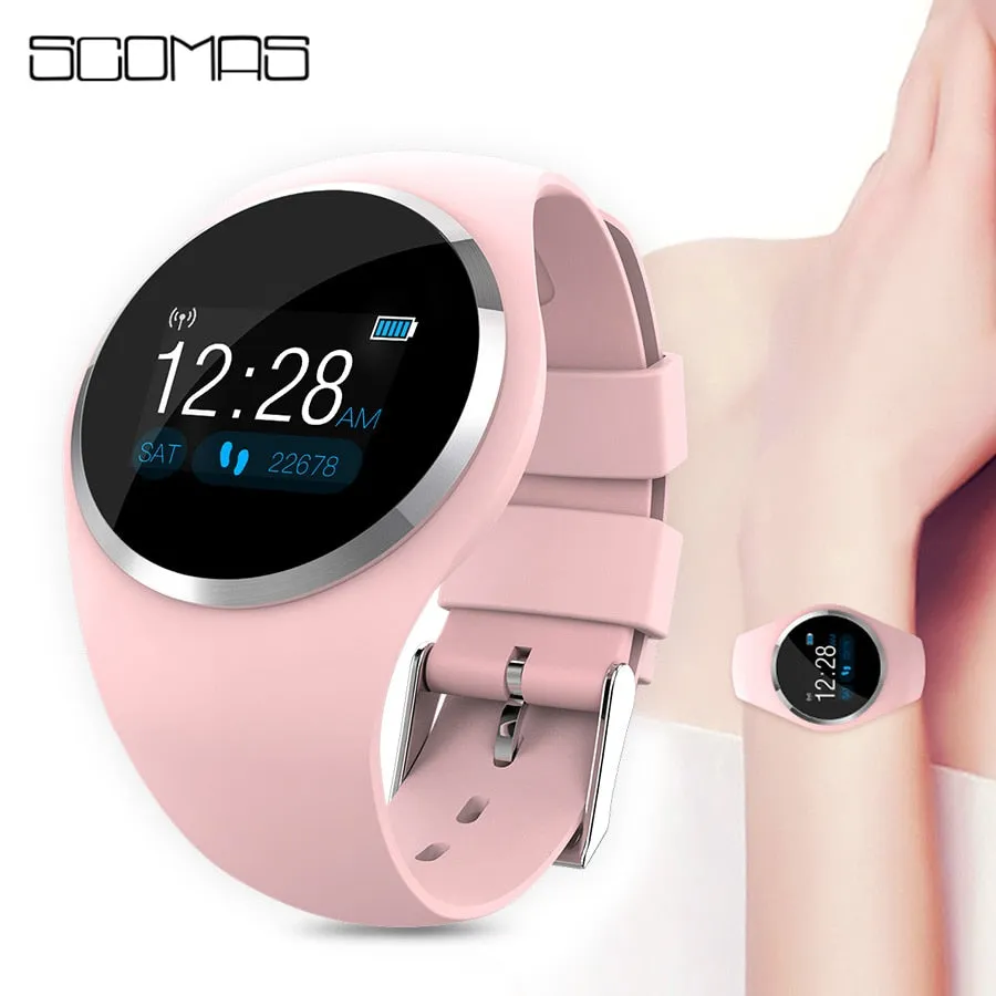 "SCOMAS" Upgrade Fashion HR Blood Pressure Monitor Women Physiological Reminder  Android IOS