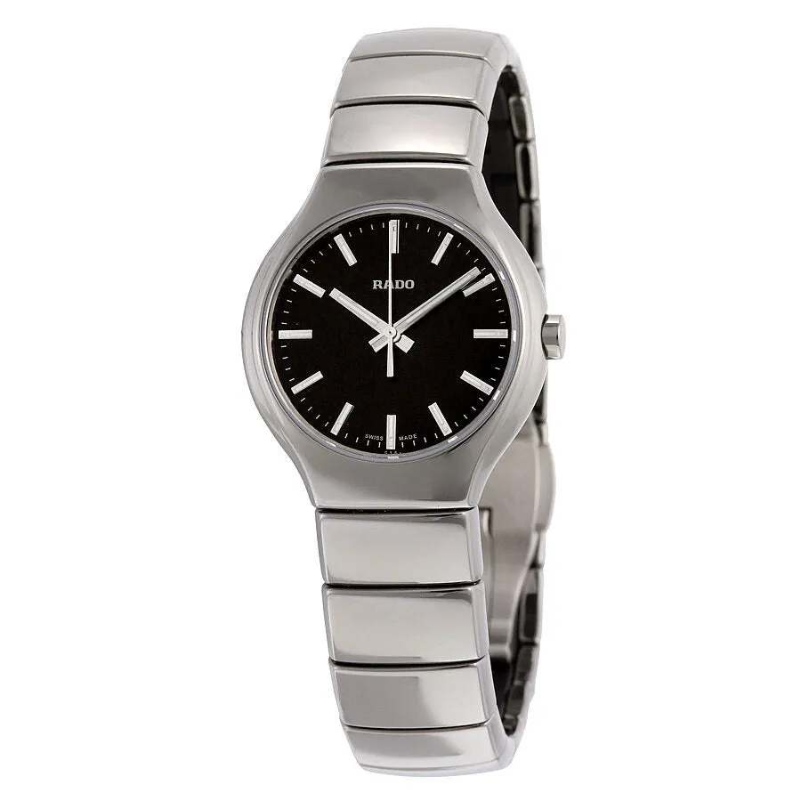 Rado True Black Dial Platinum-tone Ceramic Ladies Watch R27656162