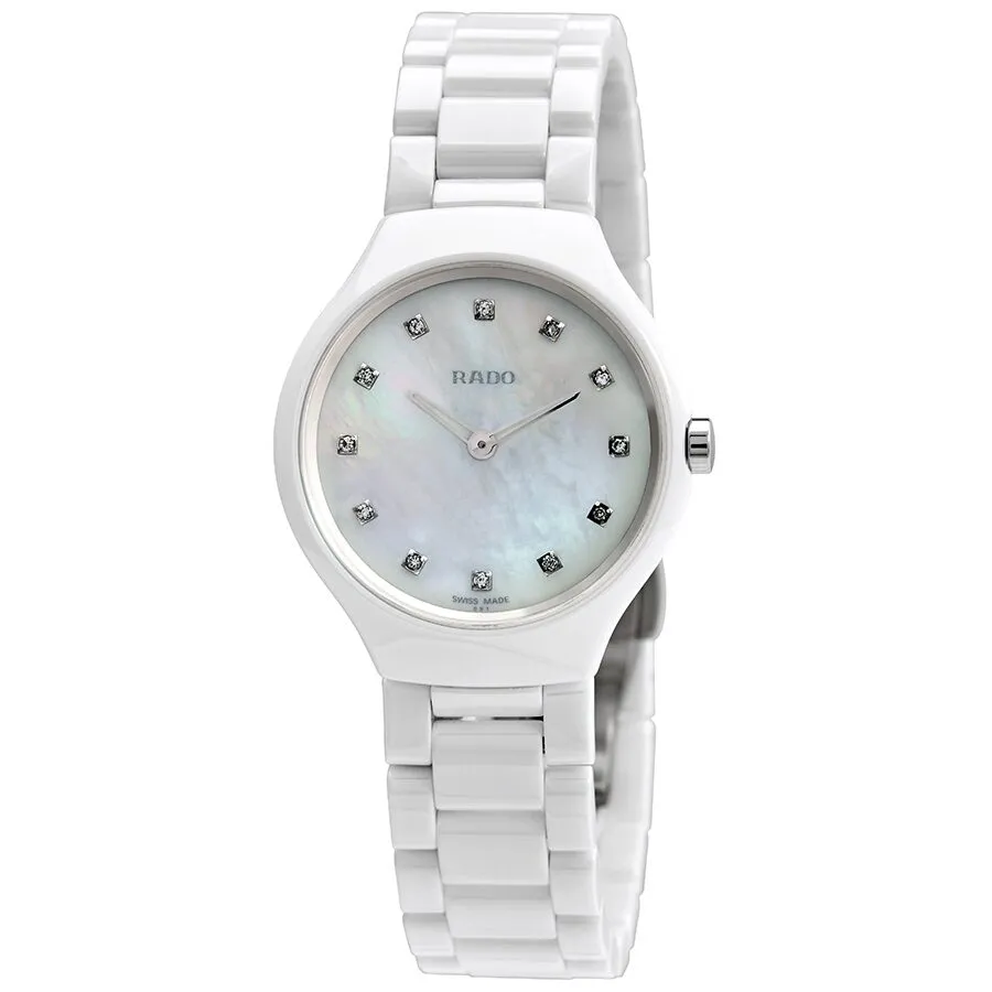 Rado True Thinline Mother of Pearl Diamond Dial Ladies Watch R27958912