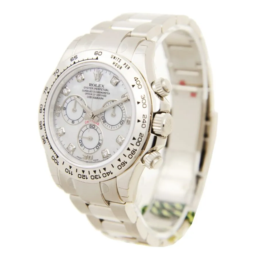 Rolex Cosmograph Daytona Mother of Pearl Diamond Dial Men's 18kt White Gold Oyster Watch 116509MDO