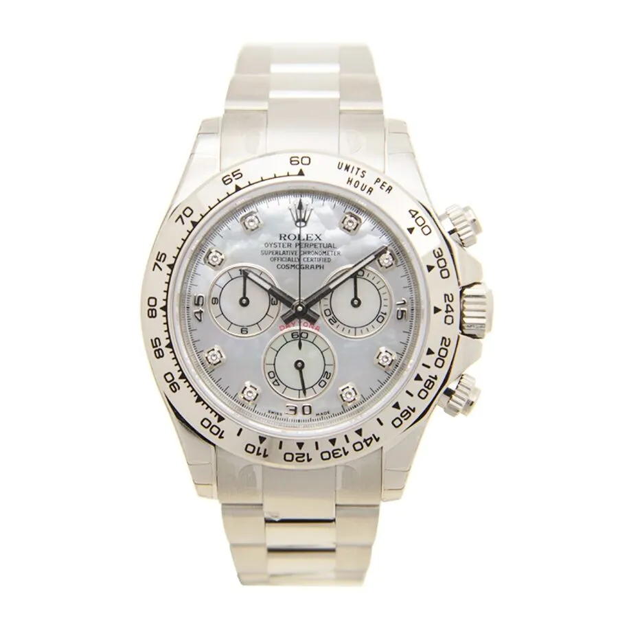 Rolex Cosmograph Daytona Mother of Pearl Diamond Dial Men's 18kt White Gold Oyster Watch 116509MDO