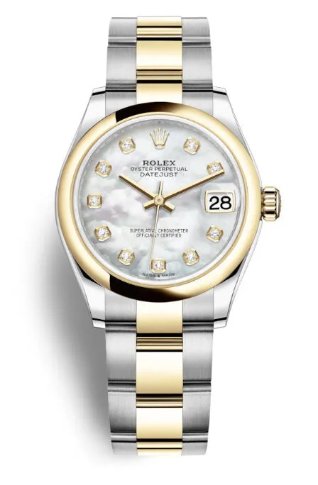 Rolex Datejust 31 Mother of Pearl Diamond Dial Ladies Steel and 18kt Yellow Gold Jubilee Watch 278243MDO