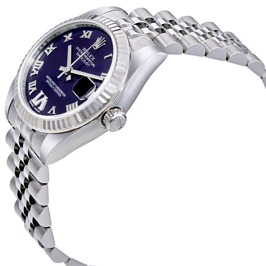 Rolex Datejust 31 Purple Dial Diamond Stainless Steel 18K White Gold Ladies Watch 178274PURDJ