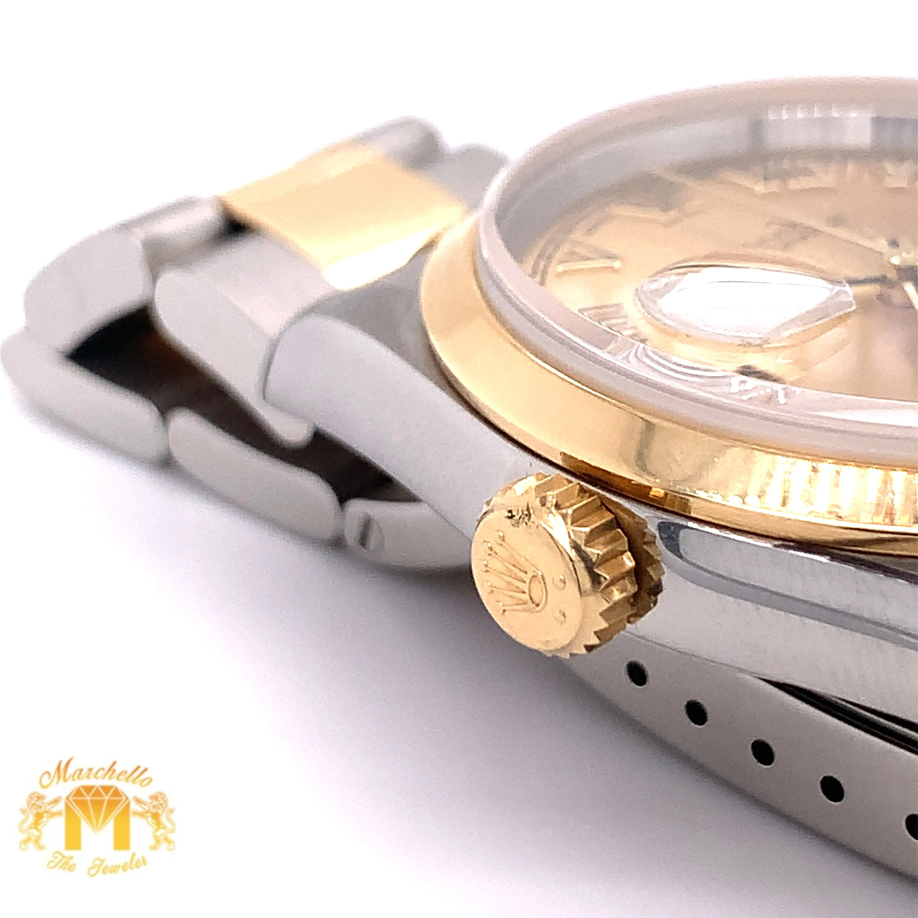 Rolex Datejust Watch with Two-tone Oyster Bracelet (36 mm, roman numerals dial)