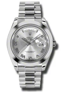 Rolex Day-Date II Rhodium Dial Platinum President Automatic Men's Watch 218206RRP