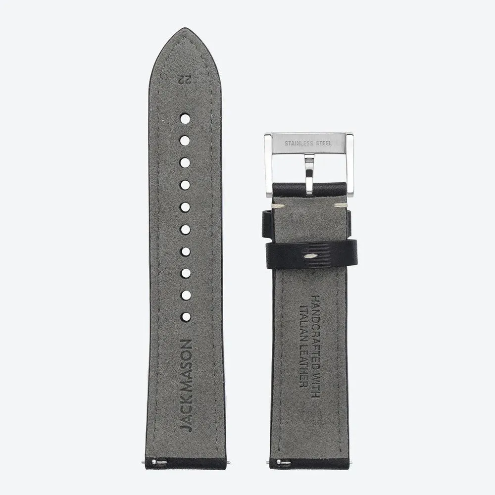 Stitched Leather Strap (Black)